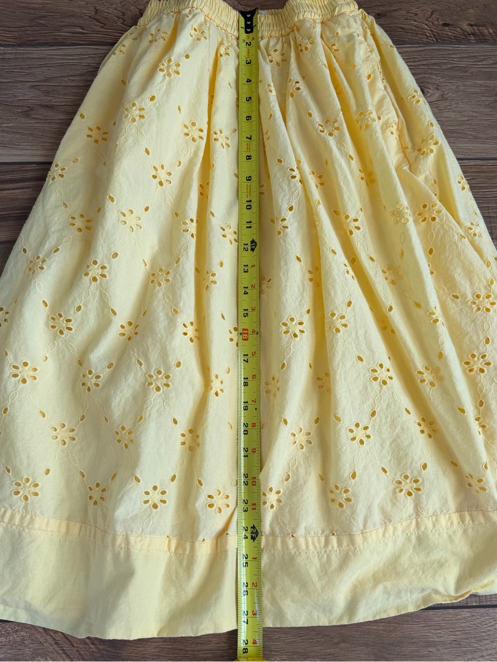 J. Crew Factory Petite Yellow Eyelet Midi Skirt - Picture 12 of 15